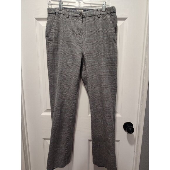 L.L. Bean Pants Womens Size 8 REG Gray Plaid Lined Classic‎ Fit Straight Leg - Picture 3 of 9